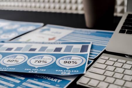 Showing business and financial report. Accountingの写真素材