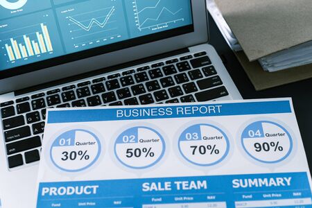 Showing business and financial report. Accounting