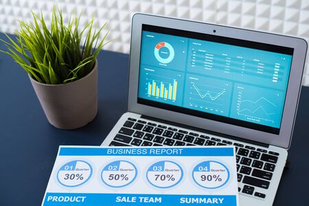 Showing business and financial report. Accountingの写真素材