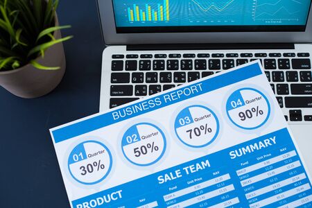 Showing business and financial report. Accountingの写真素材