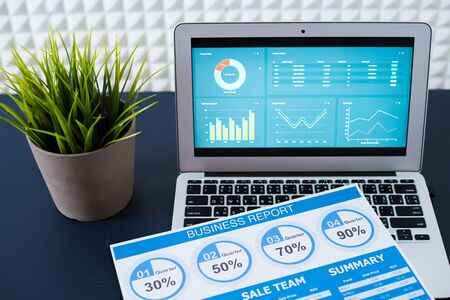 Showing business and financial report. Accountingの写真素材