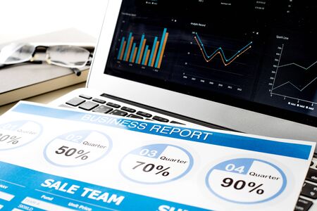 Showing business and financial report. Accounting Conceptの写真素材
