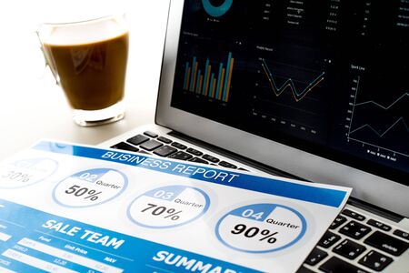 Showing business and financial report. Accounting Conceptの写真素材