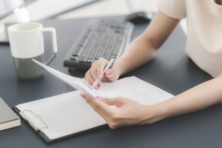 Young asia woman working at home or in a small office. Asian peopleの写真素材