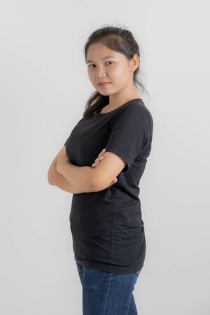 asian young casual style woman portrait isolated. Asia peopleの写真素材