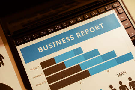 Showing business and financial report. Accountingの写真素材