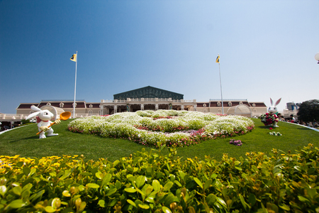 Front of Disney amusement parkのeditorial素材