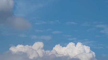 Clouds in the sky like kapok, with beautity blue background, abstract.の写真素材