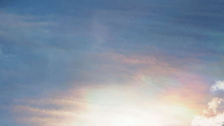 The abstract background of the evening sky, Beautiful clouds in bright colors as if drawing a rainbow.の写真素材