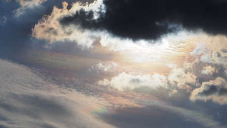 Storm clouds the evening, The sky before a thunderstorm, background of clouds colorful like a painting.の写真素材