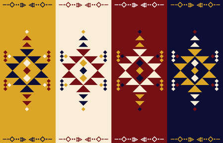 aztec tribal design geometrical ethnic oriental seamless pattern traditional use as background,carpet,clothing,batik, embroidery style,vector illustration.のイラスト素材
