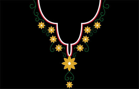 Geometric Ethnic oriental pattern traditional. tribal and dazzling necklace embroidery design for fashion women.background,clothing and aztec.のイラスト素材