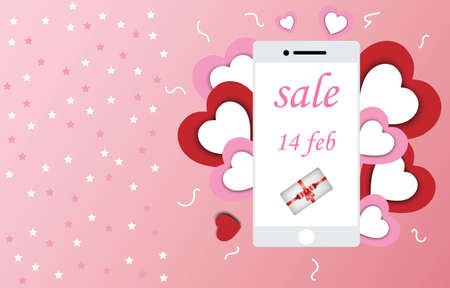 love Invitation card Valentine's day abstract background with texture love invitation card valentine's day paperâ artâ use as wallpaper, vector illustration.のイラスト素材