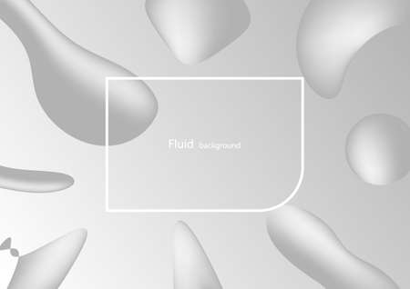 white Abstract fluid wave, smooth background, Modern poster with gradient 3d flow shape, Innovation background design for cover, illustrator vector.のイラスト素材