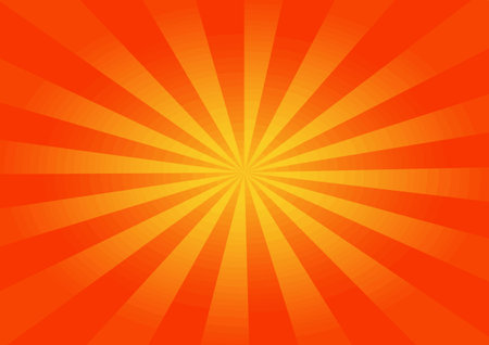 abstract Orange Sunburst Background. Radial. Summer Banner. Vector Illustrationのイラスト素材