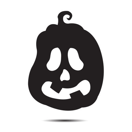 Halloween icon isolated on a white background. vector art, Emotional Pumpkin.のイラスト素材