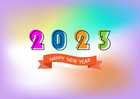 abstract background gradient Happy new year card celebration, Lettering text for happy new year.