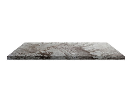 cement gray shelf isolated on white.の写真素材