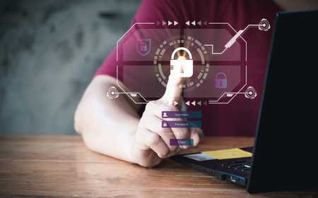 data protection cyber security privacy business internet technology concept. internet security and...