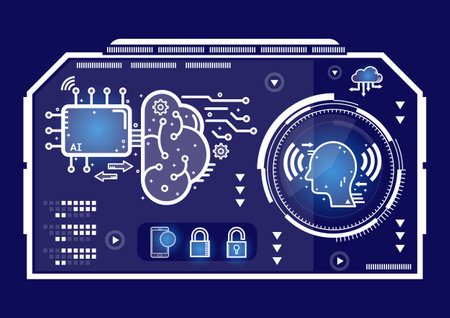 technology vector infographic Cyber security concept. Protect mechanism, system privacy.  technology concept. Elements for HUD interface. Vector illustration for your designのイラスト素材