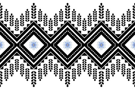 Geometric ethnic pattern traditional Design for background,carpet,wallpaper,clothing,wrapping,Batik,fabric,Vector illustration embroidery style.の写真素材