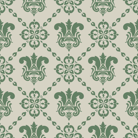 Seamless damask pattern. Vintage wallpaper in the Baroque style. Vector classical luxury old fashioned damask ornament, seamless texture for wallpapers, textile, wrapping.のイラスト素材
