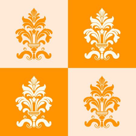 Vector set of design elements in the style of Baroque. Vector classical luxury old fashioned damask ornament, seamless texture for wallpapers, textile, wrapping.のイラスト素材