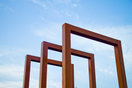 Arch frames against the clear skyの写真素材