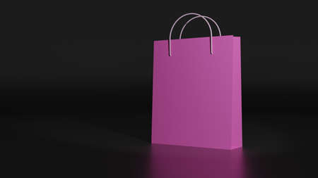 3d paper bags on a colored backgroundの写真素材