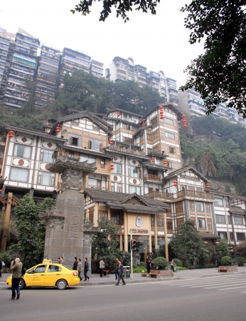 Chongqing, China, March 18, 2012 - An old building in Chongqing, Chinaのeditorial素材