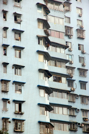Chongqing, China, March 18, 2012 - A Chinese residential building in Chongqing, Chinaのeditorial素材
