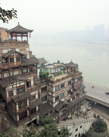 Chongqing, China, March 18, 2012 - An old building in Chongqing, Chinaのeditorial素材