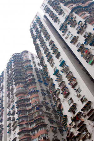 Chongqing, China, March 18, 2012 - A Chinese residential building in Chongqing, Chinaのeditorial素材