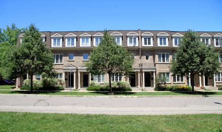 Toronto, Canada, June 13, 2012 - Townhouses in the North York area in Torontoのeditorial素材