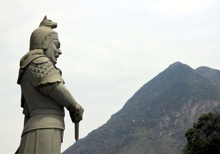 Hong Kong, March 31, 2012 - A Buddhist statue at the Tian Tan Buddha on Lantau Island, Hong Kongのeditorial素材