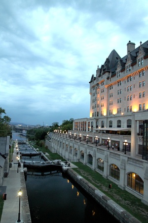 Ottawa, Canada, September 7, 2012 - A night view of Downtown Ottawaのeditorial素材