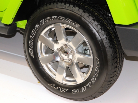 Toronto, Canada, February 15, 2013 - A Bridgestone tire at the annual Canadian International AutoShowのeditorial素材