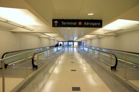 TORONTO - MAY 10: A view of the Pearson Airport on May 10, 2013 in Toronto. Pearson is the largest and busiest airport in Canada, and is one of the world\'s largest air transportation hubs.のeditorial素材