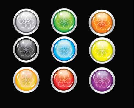 Round glass button web design のイラスト素材
