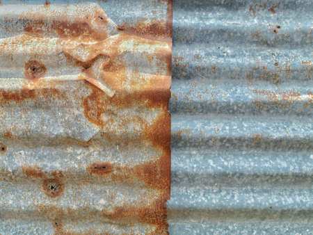 Old zinc walls rusting, overlapping. Roof zinc.の写真素材