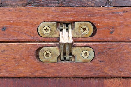 Antique brass hingeの写真素材