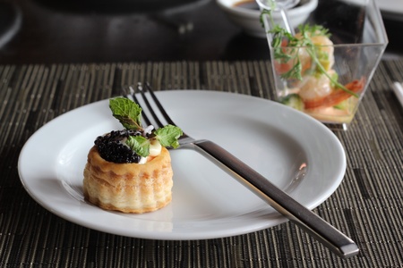 Caviar canapeの写真素材