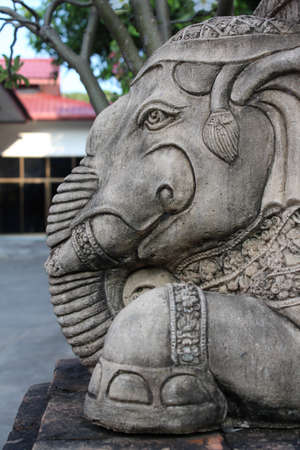 Elephant statue in Wat Lamchang, Chiangmai, Thailand.の写真素材
