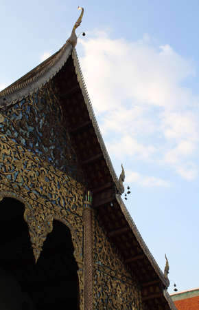 The gold gable of church in Wat Chiang Mun, Chiangmai, Thailand.