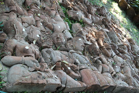 Deva statue made from clay.