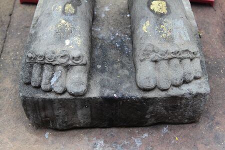 Ancient sculpture Radiating Bodhisatva Avalokitesavara in Muang Sing Historical Park, Kanchanaburi, Thailand.の写真素材