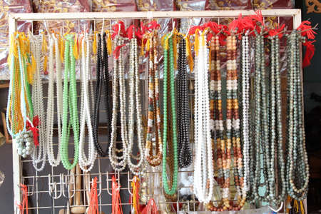 Necklace gemstone for sale in Myanmar retail market.