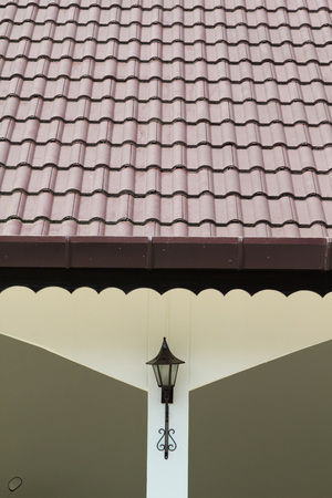 Brown roof tiles texture background.