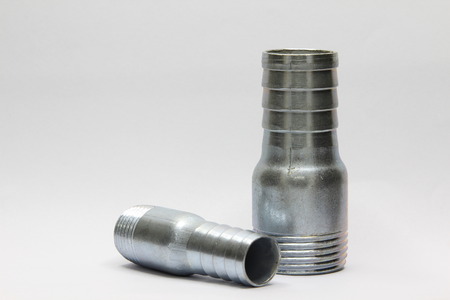 Different sizes of hose connector isolated on white background.