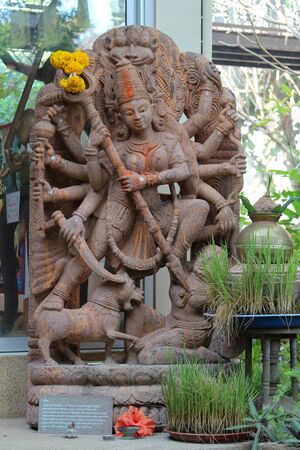 Deity of Maa Durga, the famous Hindu Goddess in Ganesh Museum in Chiangmai, Thailand.